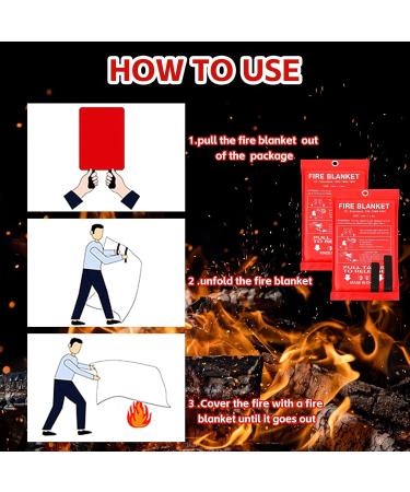 Fire Blanket 39x39 Inch Fiberglass 6-Pack - Flame Retardant Emergency Survival Safety Cover for Kitchen, Home, Car, Office | Fireproof Suppression Blanket for Warehouse, Camping - Buy Online on GoSupps.com