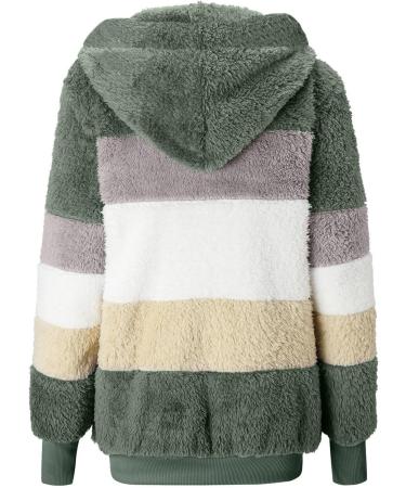 Shop Hanxiulin Oversized Plush Hoodie Jacket - Warm Women's Winter Coat & Fleece Sweater in XL Green - Buy Online on GoSupps.com