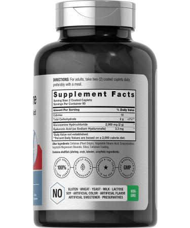Glucosamine HCL with Hyaluronic Acid 2000mg | 180 Coated Caplets | Non-GMO & Gluten Free by Horbaach - Buy Online on GoSupps.com