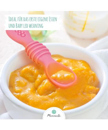 Mammacita Baby Spoon - Ideal for 4 Months+ | Perfect for Baby Led Weaning Porridge & Complementary Foods | Dental Aid for Infants - Buy Online on GoSupps.com