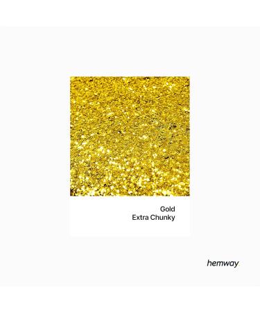 Hemway Extra Chunky Glitter 100g - Cosmetic Safe Gold Glitter for Crafts & Makeup - Buy Online on GoSupps.com