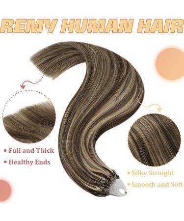 Youngsee Microring Extensions Real Hair 60cm - Brown to Blonde Loop Hair Extensions (P4/26 & P4/27) - 50g Quality Microring Hair Solutions - Buy Online on GoSupps.com