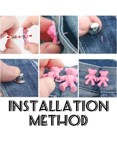 Jean Button Pins - No-Sew Button Extenders for Loose Jeans - Set of 2 (Gold) - Buy Online on GoSupps.com