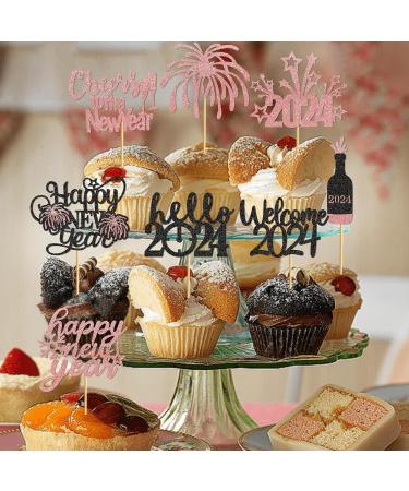24Pcs Hello 2023 Cupcake Topper Grocery & Gourmet Food Pantry Staples Cooking & Baking Frosting Icing & Decorations Cupcake Toppers - Buy Online on GoSupps.com