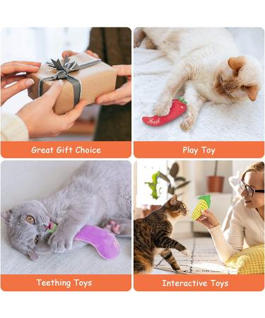 ETEKYER Catnip Toys for Indoor Cats - Interactive Chew Toys with Catnip - Multi-color Cat Pillow Toy for Kitten Kitty - Buy Online on GoSupps.com