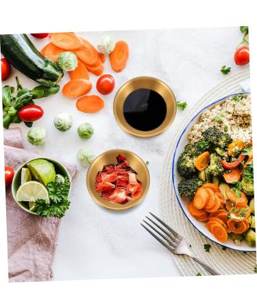 IMIKEYA Spice Dish 8 Pcs Stainless Steel Sauce Dish Multipurpose Can Stainless Steel Dessert Dishes 7X7X2.5cmx2pcs Goldenx2pcs - Buy Online on GoSupps.com