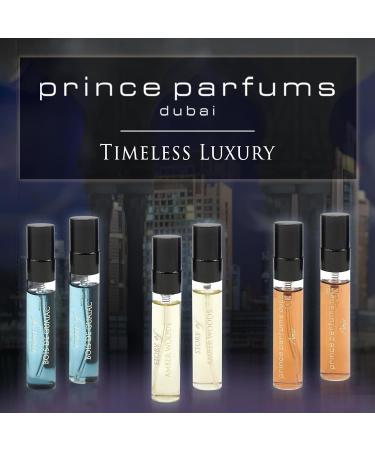 Prince Parfums Dubai Men's Discovery Kit - Journey in Fragrance - 6 x 5ML Kit of Bois De Guaiac Amber Woods and Amir - Extrait de Parfum Collection - The Essence of Sophistication Discovery Kit - Bois De Guaiac Amber Woods Amir - Buy Online on GoSupps.com