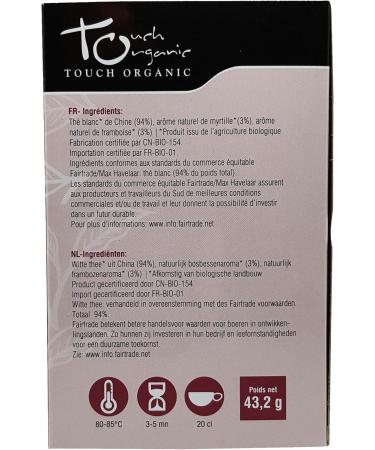  Touch Organic Touch Organic White Tea with Red Berries 24 Bags 43g - Organic - Buy Online on GoSupps.com
