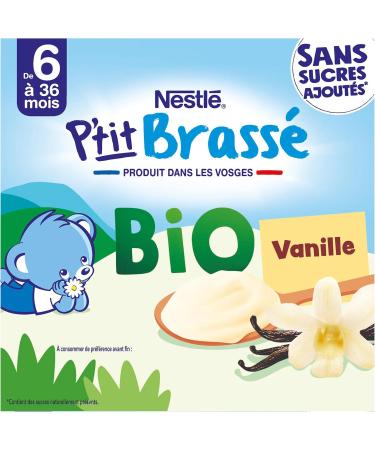 Nestl B b - P'Tit Brass Bio - Vanille - Laitage d s 6 Mois - 4X90g - Buy Online on GoSupps.com