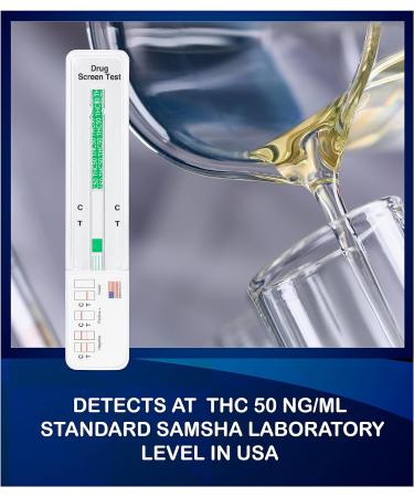 5 Pack DrugExam USA Made Highly Sensitive THC Marijuana Drug Test Kit - 50 ng/mL Cutoff Level - Detects THC in Urine up to 45 Days - Buy Online on GoSupps.com