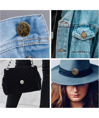 Feedee 8 Sets Jean Buttons Pins - No Sew Jean Buttons for Loose Jeans - Adjustable and Snap Tack Jeans Button Replacement - Buy Online on GoSupps.com