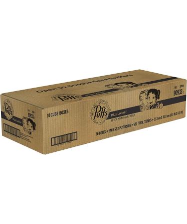 Puffs Plus Lotion Facial Tissues 10 Cubes 52 Tissues Per Box (520 Tissues Total) - Buy Online on GoSupps.com
