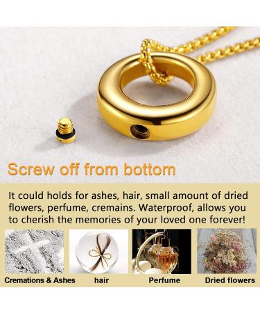 U7 Ladies Cremation Urn Necklace - Celtic Knot Dog Paws Wing & Crucifix Designs | Stainless Steel Cylinder Ash Pendant Jewelry for Men - 01 Gold - Buy Online on GoSupps.com