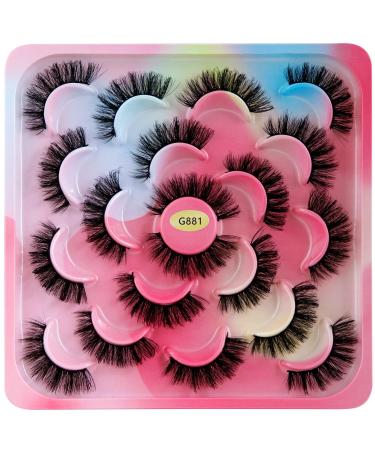 False Eyelashes 10 Pairs 6D Artificial Eyelashes Set Reusable Natural Eyelashes (G881) - Buy Online on GoSupps.com