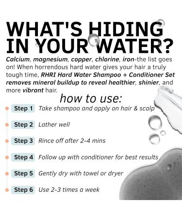 32 FL oz Hard Water Shampoo & Conditioner Set | Hydrating Treatment for Shine | Clarifying Wash with Bentonite Clay & Volcanic Ash - Buy Online on GoSupps.com