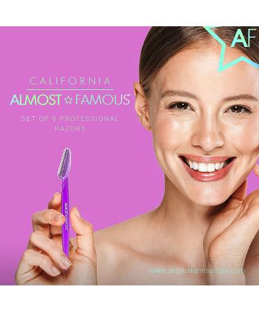 Almost Famous Women's Face Exfoliator Razors - Beauty Grooming Tool for Facial & Body Hair Removal - Purple, 6 Count - Buy Online on GoSupps.com