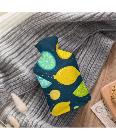 Lemon Hot Water Bottle with Plush Cover | Hand Warmer for Adults & Kids | 26.5x15.3cm - International Shipping Available - Buy Online on GoSupps.com