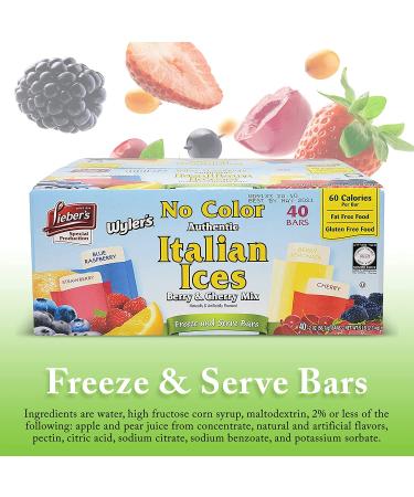 Lieber's Wyler's Italian Ices Berry & Cherry Mix - No Coloring, Kosher, Gluten-Free, Fat-Free - 80oz Box (2-Pack), 40 Count - 2 Pack - Buy Online on GoSupps.com