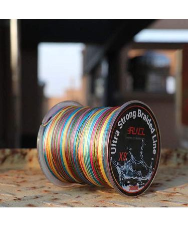 RUNCL 8 Strand Braided Fishing Line 328Yds - Rainbow Color, Abrasion Resistant, Super Durable, Zero Stretch - 12-100LB - Smooth Casting, Smaller Diameter - Extra Visibility - 300M - Buy Online on GoSupps.com
