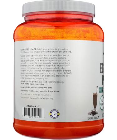 NOW Foods Egg White Protein Chocolate 24 Ounce - Buy Online on GoSupps.com