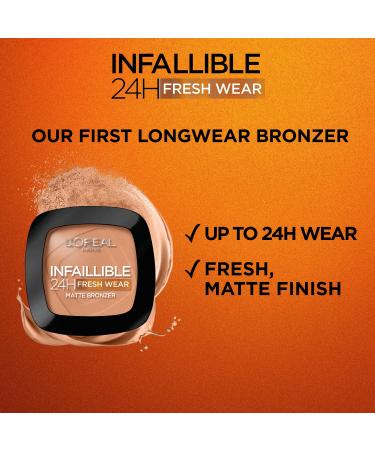 L'Oreal Paris Infaillible 24h Fresh Wear Bronzer - Waterproof Long-Lasting Matte Finish Color 450 Deep Tan 9g - International Shipping Available - Buy Online on GoSupps.com
