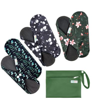 7pcs Set 1 pc Mini Wet Bag +6pcs Absorbent Reusable Sanitary Pads/Washable Bamboo Cloth Menstrual Pads(Winter,M) Winter Medium (Pack of 7) - Buy Online on GoSupps.com