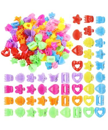 90 Pack Small Mini Plastic Hair Claw Clips for Kids Baby Girl - Flower Star Heart Butterfly Design - Jaw Barrettes Grip Clamps Pins Updo Decorative Bun Bangs Braids Twist Accessories - Thin Thick Hair - Buy Online on GoSupps.com
