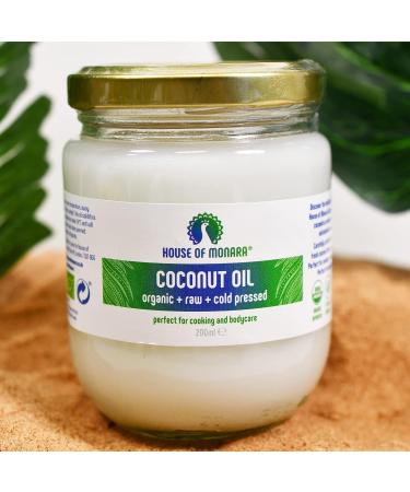 House of Monara Organic Extra Virgin Coconut Oil - 200 ml (Pack of 1) | Pure, Raw, Cold Pressed - Buy Online on GoSupps.com