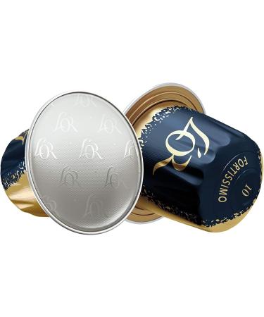 L'OR Espresso Caf Fortissimo Intensity 10 Aluminum Coffee Capsules Compatible with Nespresso * - 10 Packs of 10 Capsules (100 Drinks) - Buy Online on GoSupps.com