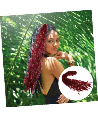minkissy Dirty Little Braids Head Band Wigs Braided Wig Ponytail Wigs Dreads Extensions Dreadlock Accessories Double Ended Dreadlock Extensions Hair Wig Women Hairpiece Extensions Men Wig 90X8CM Claret - Buy Online on GoSupps.com