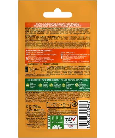 Garnier SkinActive Tissue Mask Hydra Bomb Orange Eye Mask - Buy Online on GoSupps.com