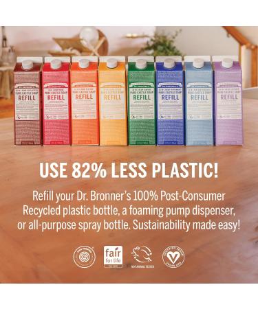 Dr. Bronner's 32oz Pure-Castile Liquid Soap - Lavender | Eco-Friendly 18-in-1 Uses Regenerative Organic Oils Less Plastic Refill - Buy Online on GoSupps.com