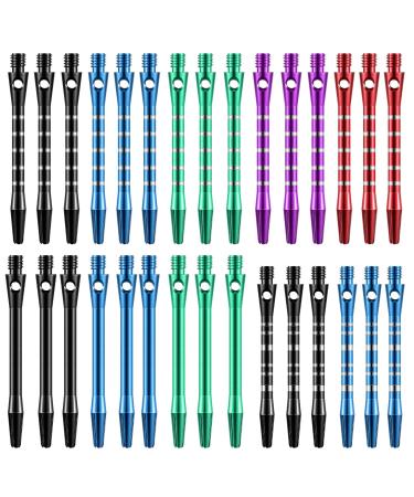 30 Pcs Dart Shafts for Steel Tip Medium 2BA Thread Aluminium Alloy Dart Stems 50 mm 53 mm with Rubber Rings Replacement Harrows Dart Accessories and Flights Classic Style Multi Colors