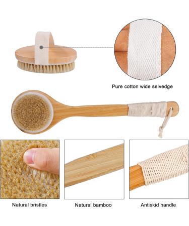 Eco-Friendly Bathing Brush & Back Scrubber | Bamboo Dry Brush for Exfoliation Blood Circulation & Relaxation - Buy Online on GoSupps.com