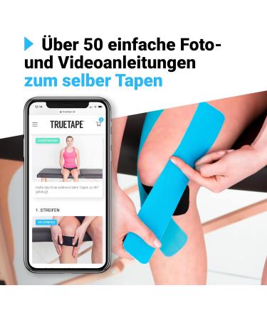 Truetape Kinesiotapes - Waterproof & Elastic Kinesiology Tape Rolls (5m x 5cm) | Skin-Friendly Sport Tapes | Blue & Black (2 Pack) - Ideal for Sports & Injury Recovery - Buy Online on GoSupps.com