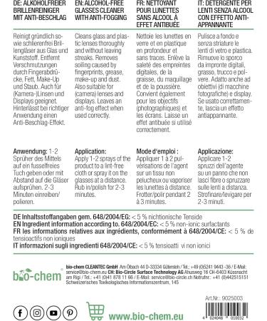 Bio-Chem Anti-Fog Glasses Cleaner 500ml | Includes Microfiber Cloth | Fast Shipping Worldwide - Buy Online on GoSupps.com