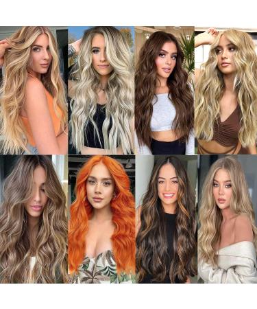Xtrend 20Inch Medium Brown Ash Blonde hair extensions Clip in Hair Extensions Synthetic Hair pieces for Women - Buy Online on GoSupps.com