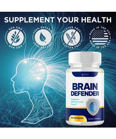 Brain Defender Supplement Pills Official Brain Defender Advanced Formula Nootropic Capsules All Natural Health and Wellness Support Formula Maximum Strength Ingredients Braindefender (60 Capsules) - Buy Online on GoSupps.com