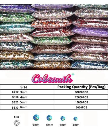 25000PCS Flatback Round AB Crystal Glass Rhinestones for Crafts - Nail Gems, Charms Stones, DIY Nail Art, Clothes, Shoes - 37 4MM - Buy Online on GoSupps.com