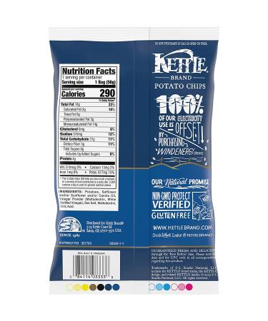 Kettle Brand Sea Salt and Vinegar Potato Chips 2 oz. - Pack of 6 - Buy Online on GoSupps.com