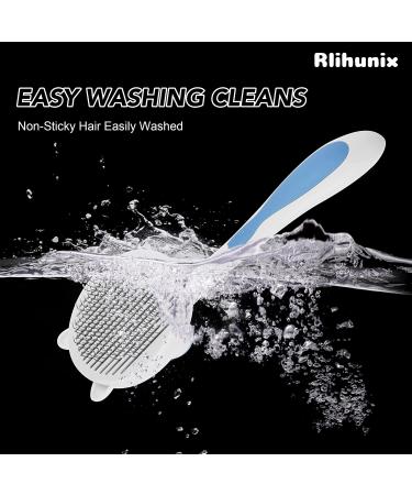 Rlihunix Self Cleaning Slicker Brush | Dog & Cat Grooming | Shedding & Mats Removal | Short & Long Hair | Blue - Buy Online on GoSupps.com