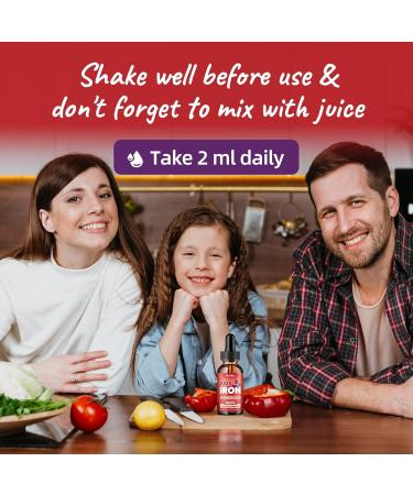 Liquid Iron Supplement for Kids & Women Men - with Magnesium, Zinc & Kids Multivitamin Iron Drops - Immune Support, Blood Builder & Energy Support for Iron Deficiency, Anemia, Vegan 2 Fl Oz Strawberry 2 Fl Oz (Pack of 1) - Buy Online on GoSupps.com