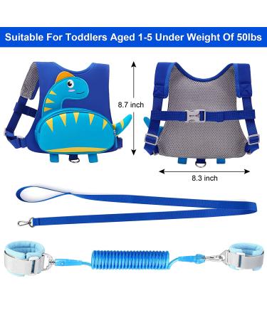 Accmor Toddler Leash Harness - Cute Dinosaur Design | Anti-Lost Wrist Link for Kids 1-4 Years | Blue Walking Strap Belt for Outdoor Activities - Buy Online on GoSupps.com