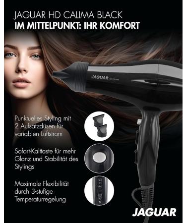 JAGUAR Hair Dryer HD CALIMA Black Powerful professional hairdryer with direct cold button and individual heat & fan settings for unique styles from the professional for you - Buy Online on GoSupps.com