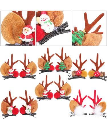 Lurrose 6 Pairs Reindeer Antler Hair Clips Cute Elk Christmas Hair Barrettes Hair Pins for Women Xmas Holiday Party Hair Accessories Cosplay Favor - Buy Online on GoSupps.com