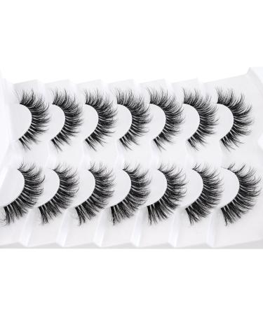 Happy Heartbeat 3D Clear Band Wispy Lashes - Soft Faux Mink Natural Cat Eye False Eyelashes | 7 Pairs Reusable (No. 219) - International Shipping Available - Buy Online on GoSupps.com