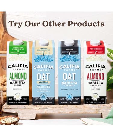 Califia Farms Barista Blend Almond Milk 32 Oz (Pack of 6) - Dairy-Free, Plant-Based, Vegan, Gluten-Free, Non-GMO, High Calcium - Perfect for Milk Frother and Creamer - Buy Online on GoSupps.com