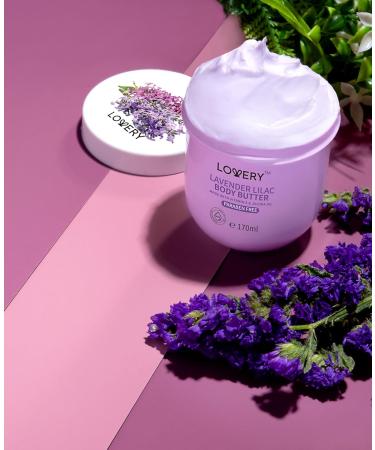 LOVERY Lavender Lilac Body Butter - Hydrating Shea Cream with Jojoba Oil & Vitamin E - Natural Moisturizer for Hands - 12 Fl Oz - International Shipping Available - Buy Online on GoSupps.com