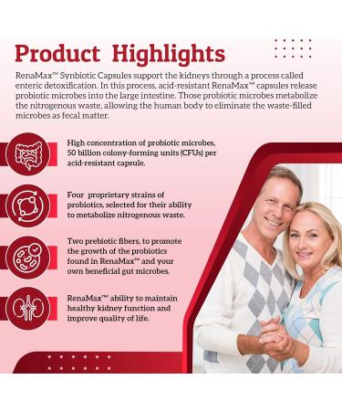 Capsule Kidney Restores & Kidney Care Supplement - Probiotic & Prebiotic Supplement to Support Normal Kidney Function - 50 Billion CFU per Capsule - Made in U.S.A (90 Caps (1 Pack)) 90 Count (Pack of 1) - Buy Online on GoSupps.com