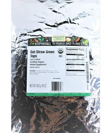 Frontier Herb Oatstraw - Organic - Green Tops - Cut And Sifted - Bulk - 1 Lb
